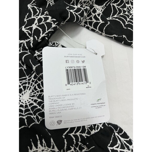 Burt’s Bees Baby 18M Top / 12M Pants  2pc Outfit Tunic Shirt Leggings Black NWT - Picture 4 of 5